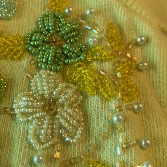 Express cashmere blend hand-beaded cardigan M - Picture 16 of 16